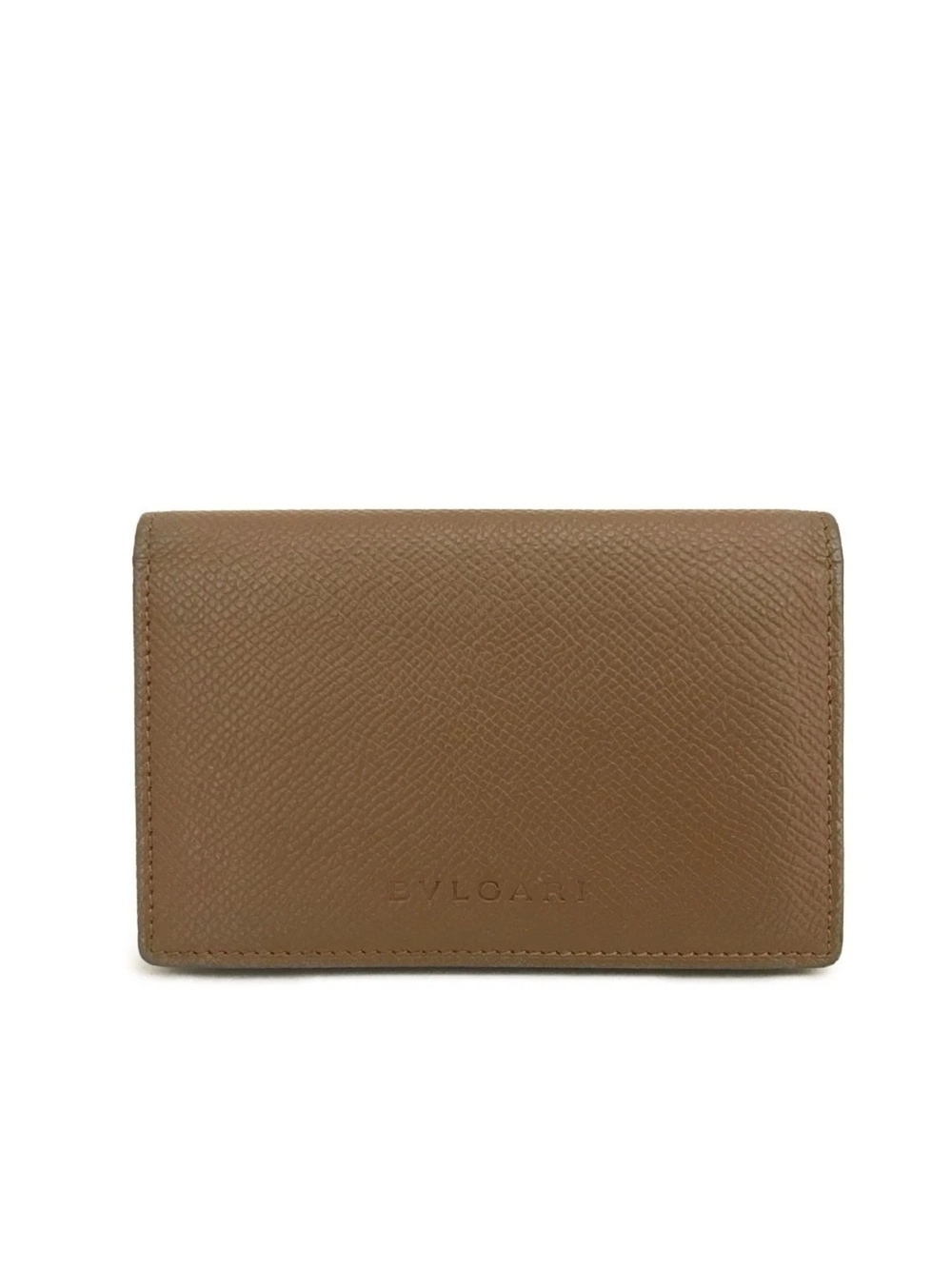 Bulgari Card Case Business Card Holder In Caramel Brown